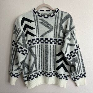 Vintage abstract pattern knit sweater